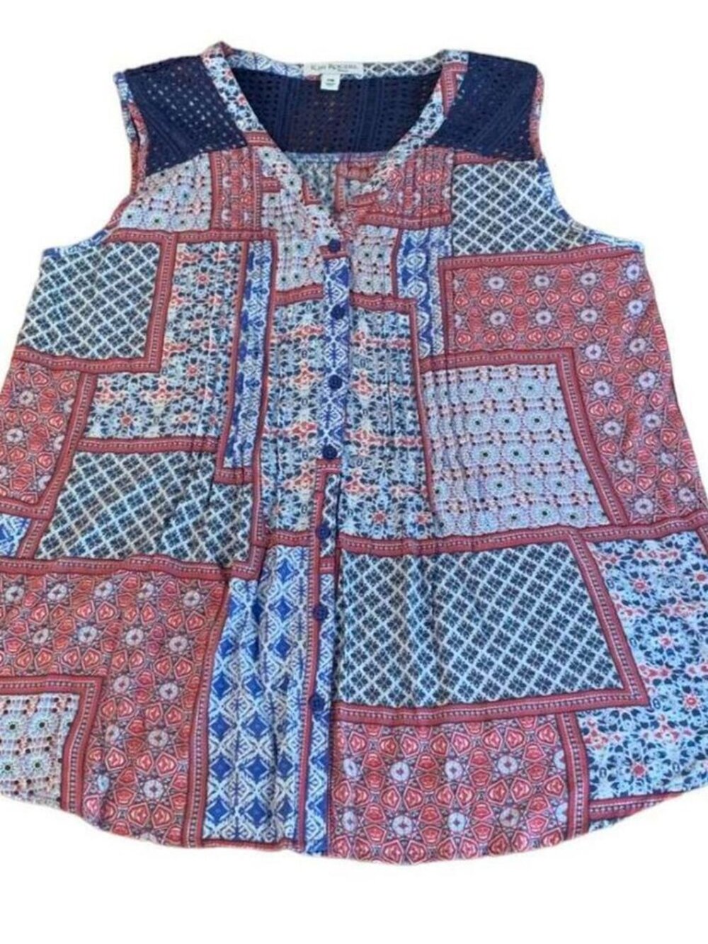 Kim Rogers Red & Blue Tank Top